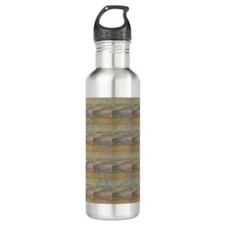 Blue Snowflakes on the Seashore Water Bottle