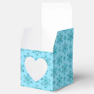 Blue Snowflakes-PARTY FAVOR BOXES,square hrt style Box