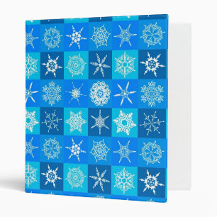 Blue Snowflakes Pattern Binder