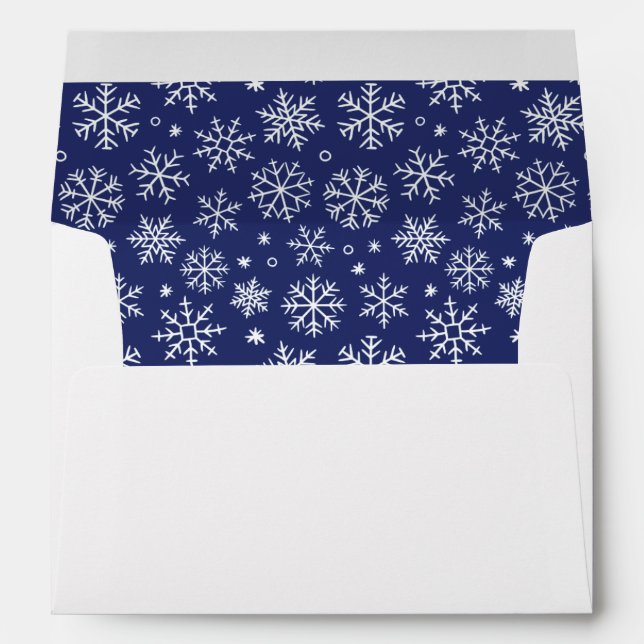 Blue Snowflakes Pattern Envelopes (Back (Bottom))