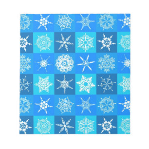 Blue Snowflakes Pattern Notepad