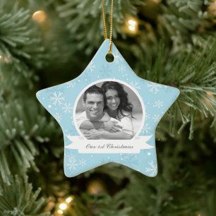 Blue Snowflakes Photo ornements