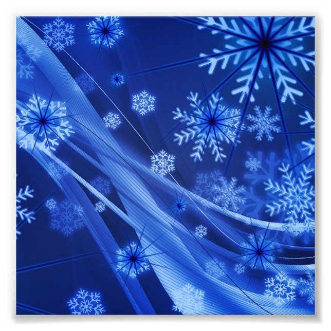 Blue Snowflakes Photo Print (Front)