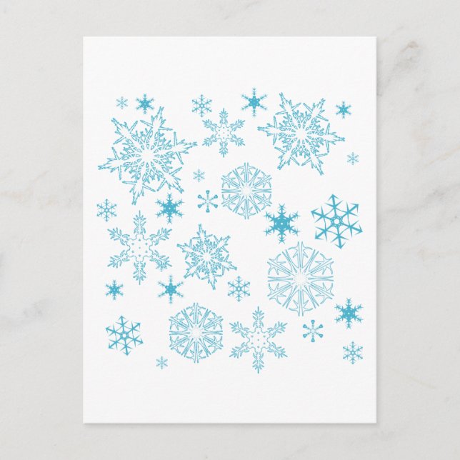 blue snowflakes postcard (Front)
