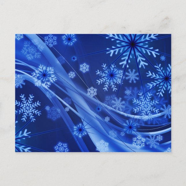 Blue Snowflakes Postcard (Front)