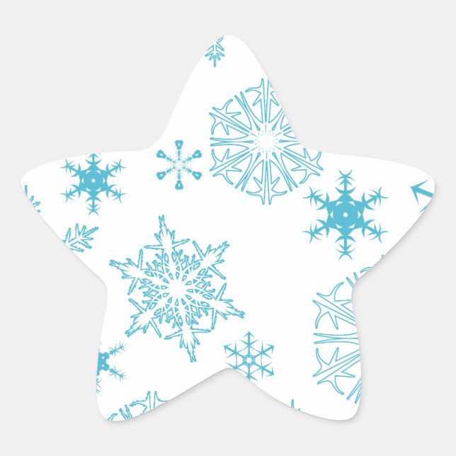 blue snowflakes star sticker (Front)