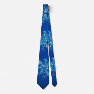 Blue snowflakes tie