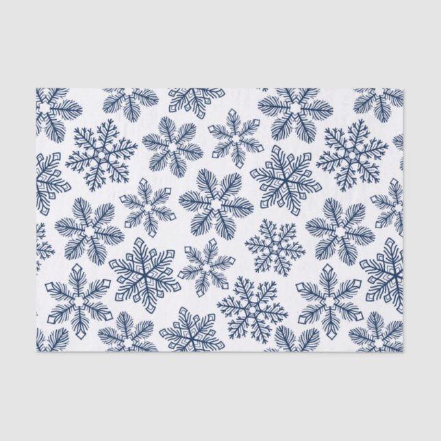Blue snowflakes tissue paper (Front)