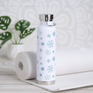 Blue Snowflakes Water Bottle