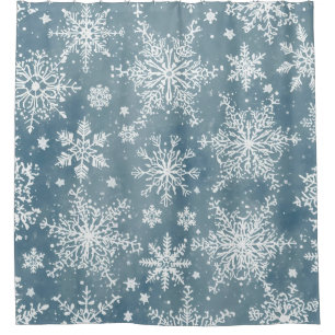 Blue Snowflakes Watercolor Winter