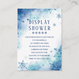 Blue Snowflakes Winter Baby Shower Display Shower Enclosure Card