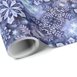 Blue Snowflakes Wrapping Paper
