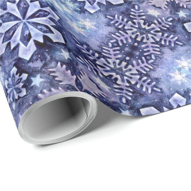 Blue Snowflakes Wrapping Paper (Roll Corner)