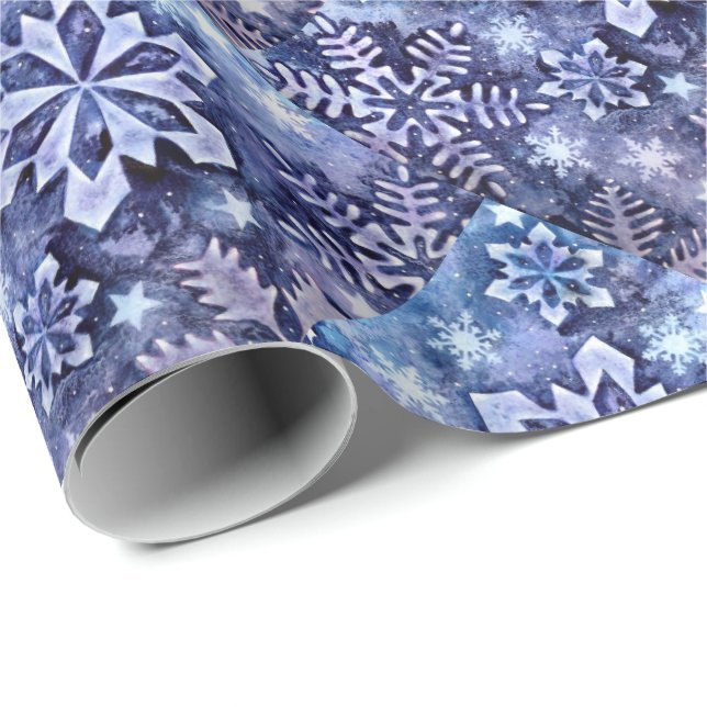 Blue Snowflakes Wrapping Paper (Roll Corner)