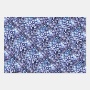 Blue Snowflakes Wrapping Paper Sheet