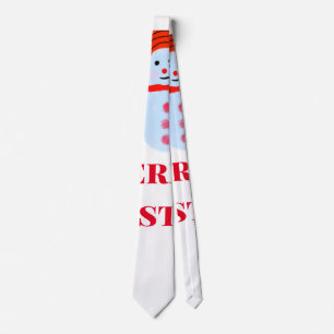 Blue snowman Christmas merry Christmas add name te Tie