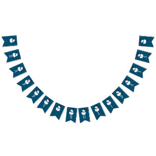 Blue Snowman, Happy Holidays Bunting Flags