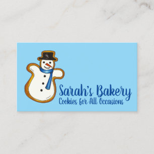 Blue Snowman Sugar Cookie Bakery Pastry Chef Food Business Card