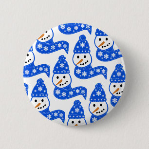 Blue Snowmen Buttons