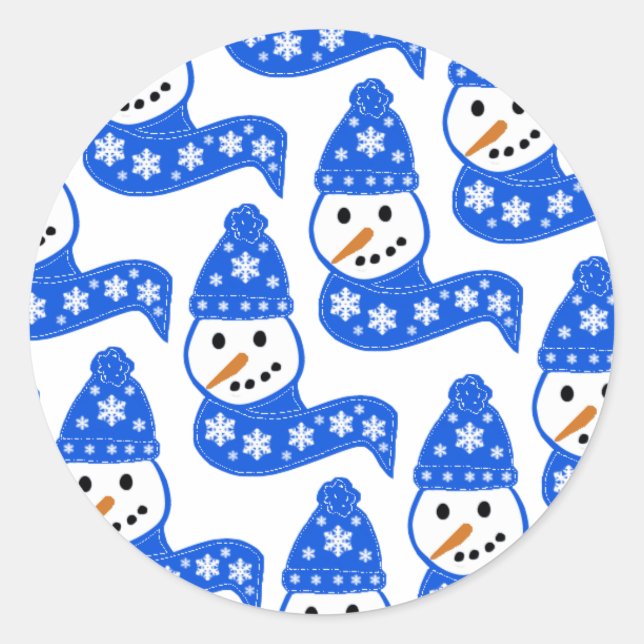 Blue Snowmen Stickers (Front)