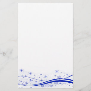 Blue Snowy Christmas Stationery