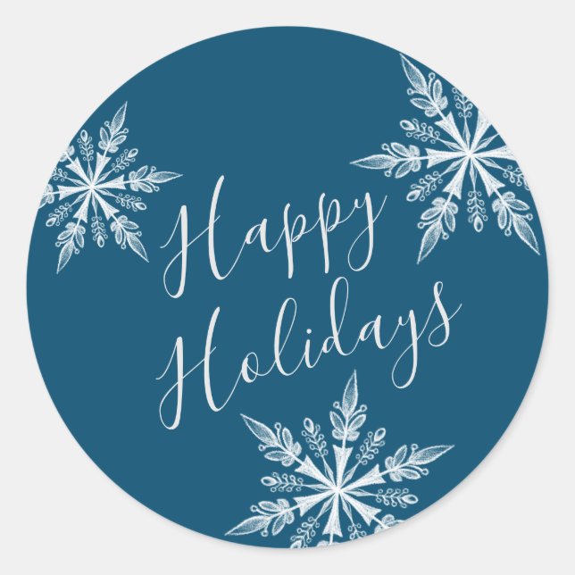 Blue Snowy Winter Wonderland Envelope Seal (Front)