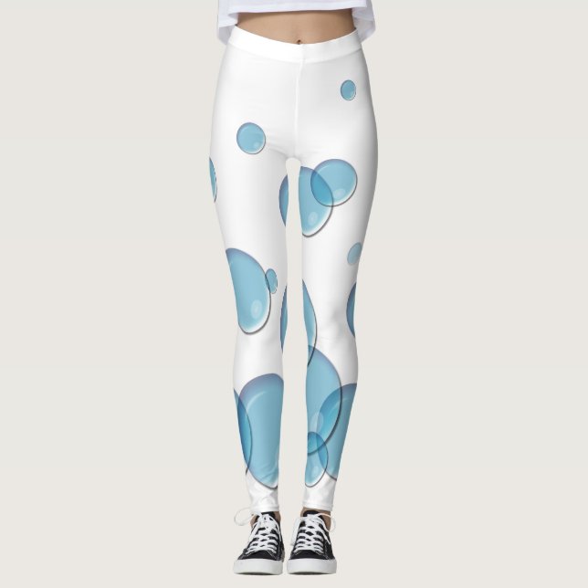 Blue Soap Bubbles Leggings (Front)