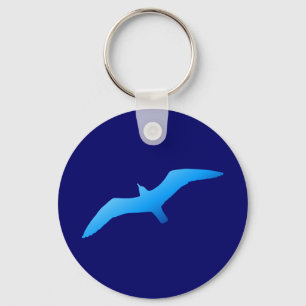 Blue Soaring Gull Keychain