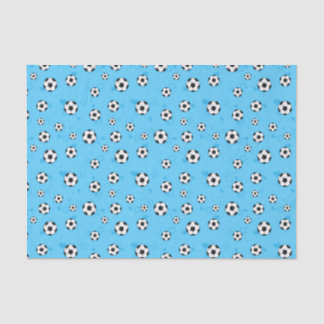 Blue Soccer Ball Pattern Tissue Paper