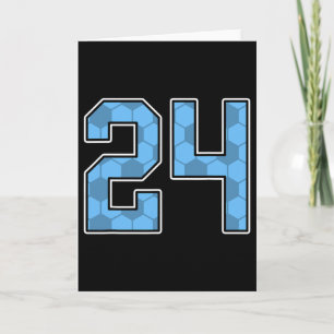 Blue Soccer Pattern Number 24 Jersey Player Unifor Card