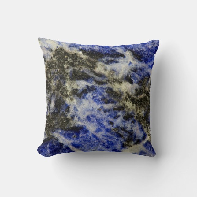 Blue Sodalite Throw Pillow (Front)