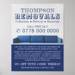 Blue Sofa, Removal Company Advertising Poster