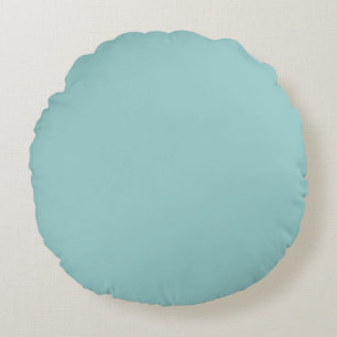 Blue  solid plain colour round pillow