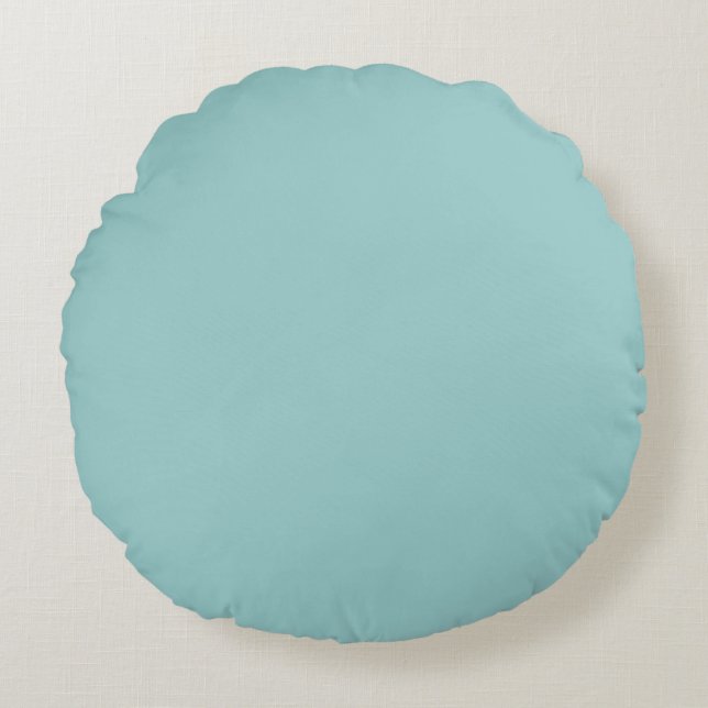 Blue  solid plain colour round pillow (Front)