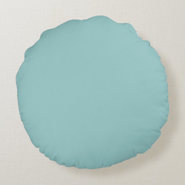 Blue  solid plain colour round pillow (Back)