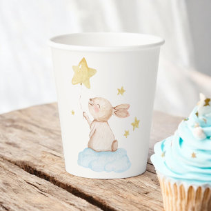 Blue Some Bunny Yellow Star Balloon Baby Shower Paper Cups