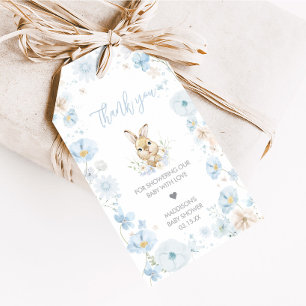 Blue Somebunny Rabbit Baby Shower Favour Tags