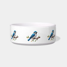 Blue Songbird on Branch Illustration