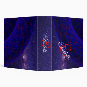 Blue Space Donuts Geometric Binder