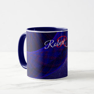 Blue Space Donuts Geometric Coffee Mug