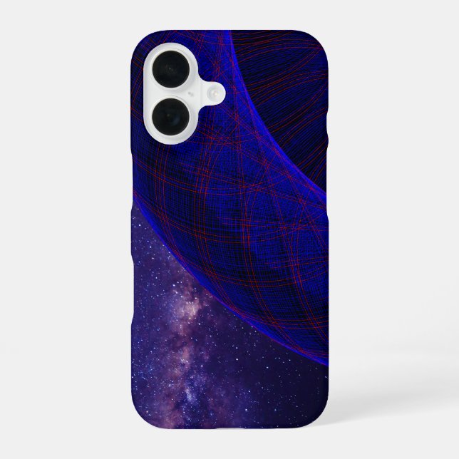 Blue Space Donuts Geometric iPhone 16 Case (Back)