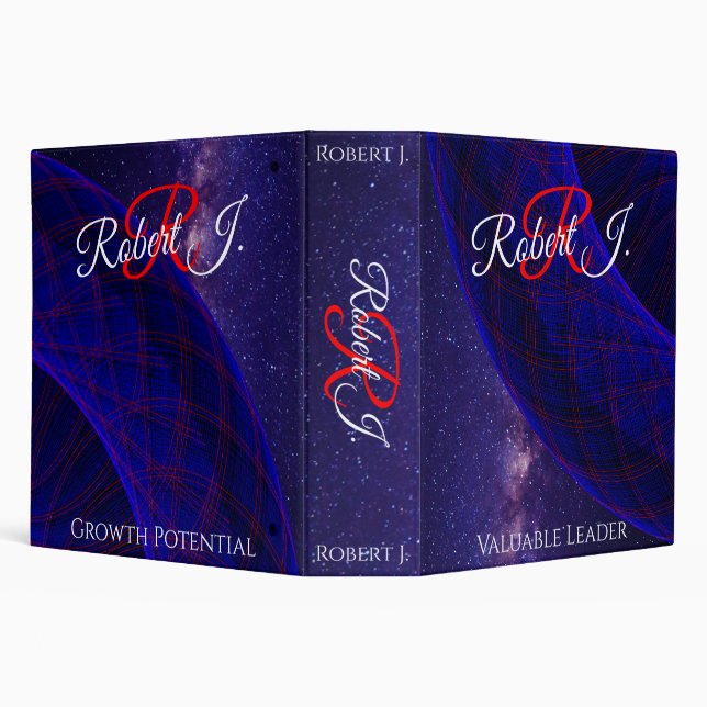 Blue Space Donuts Geometric Virtue Binder (Background)