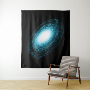 Blue Space Galaxy Tapestry
