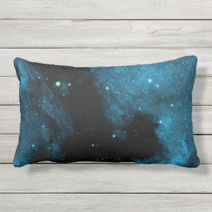 Blue Space Galaxy Throw Pillow