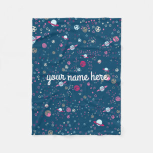 Blue Space Personalized Blanket