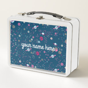 Blue Space Personalized Lunch Box