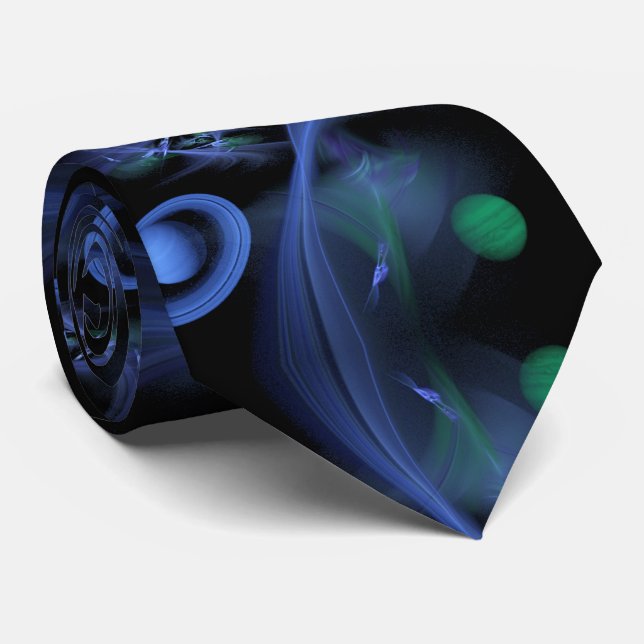 Blue Space Tie (Rolled)