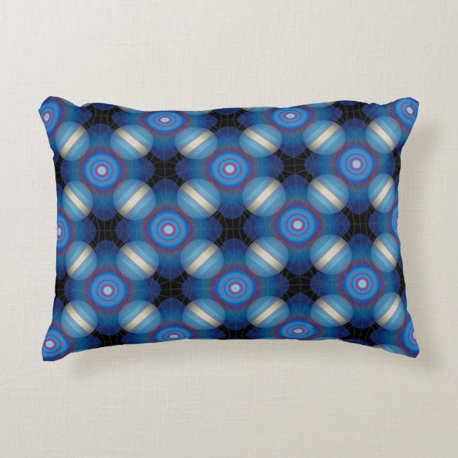 Blue Spacey Geometric Accent Pillow (Front)