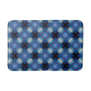 Blue Spacey Geometric Bath Mat