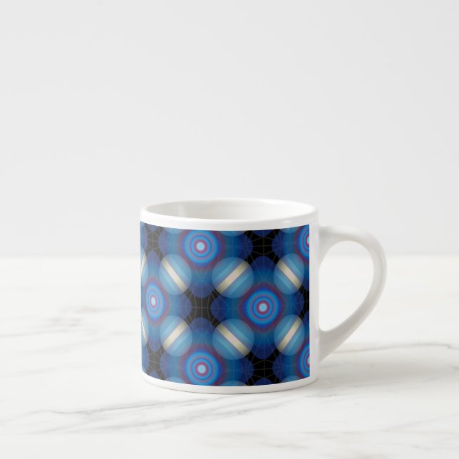 Blue Spacey Geometric Espresso Cup (Right)